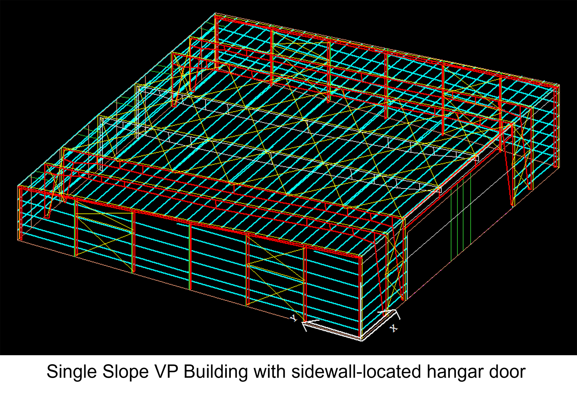 3D structural model of a steel-framed building illustrating precision-engineered framing system and integrated structural design.