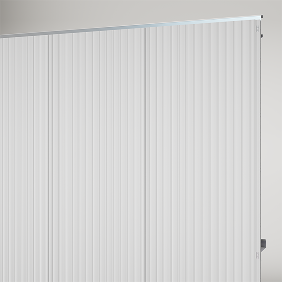ThermalClad® insulated wall panel render featuring a finely ribbed exterior profile, integrated thermal performance and concealed-fastener construction for streamlined building envelope design.
