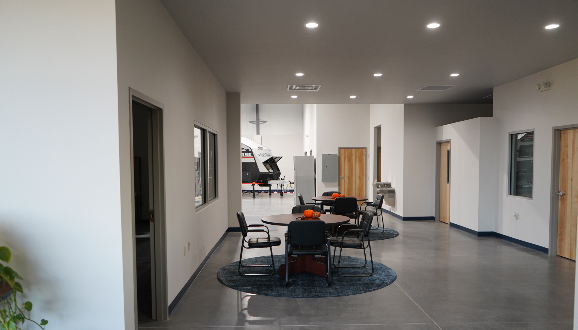 Interior seating and circulation area at the Good Sense RV & Motors facility featuring open layout and modern finishes.