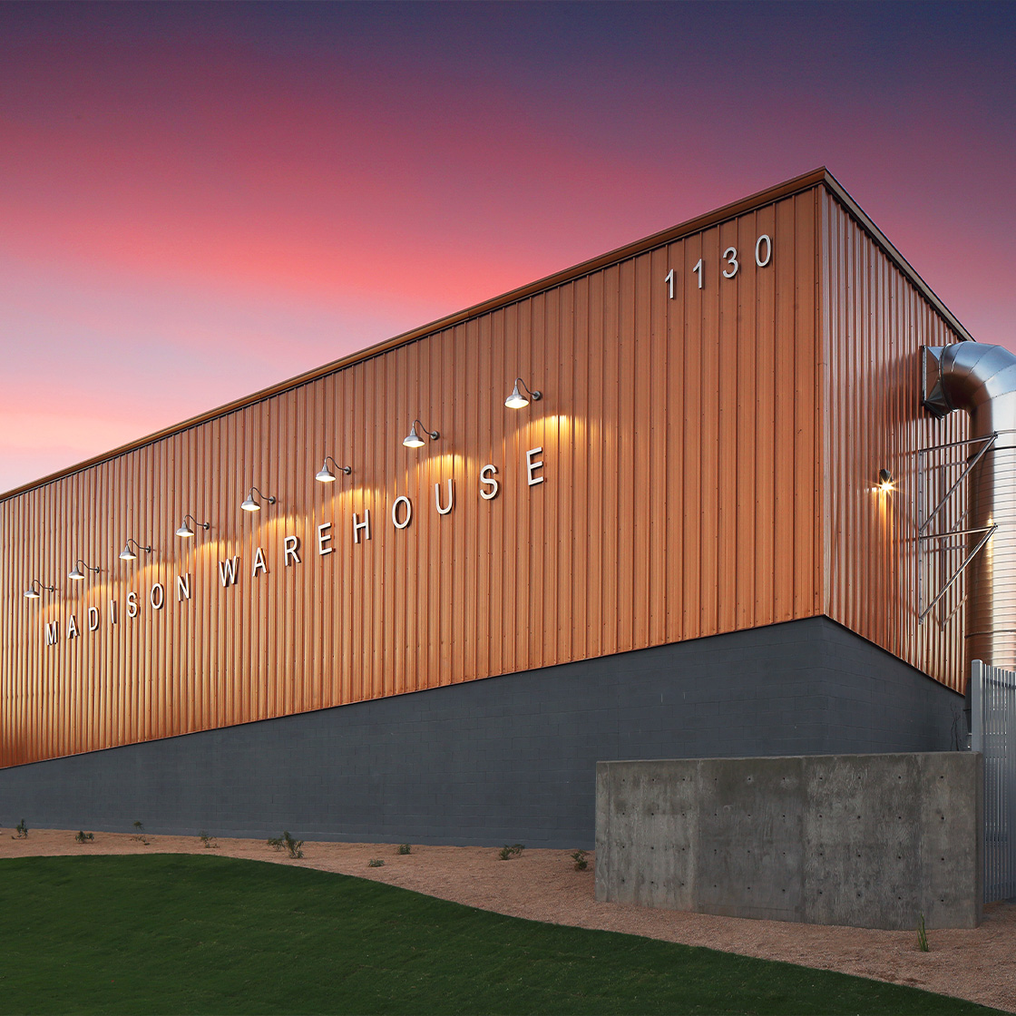 Pre-engineered metal warehouse building. 