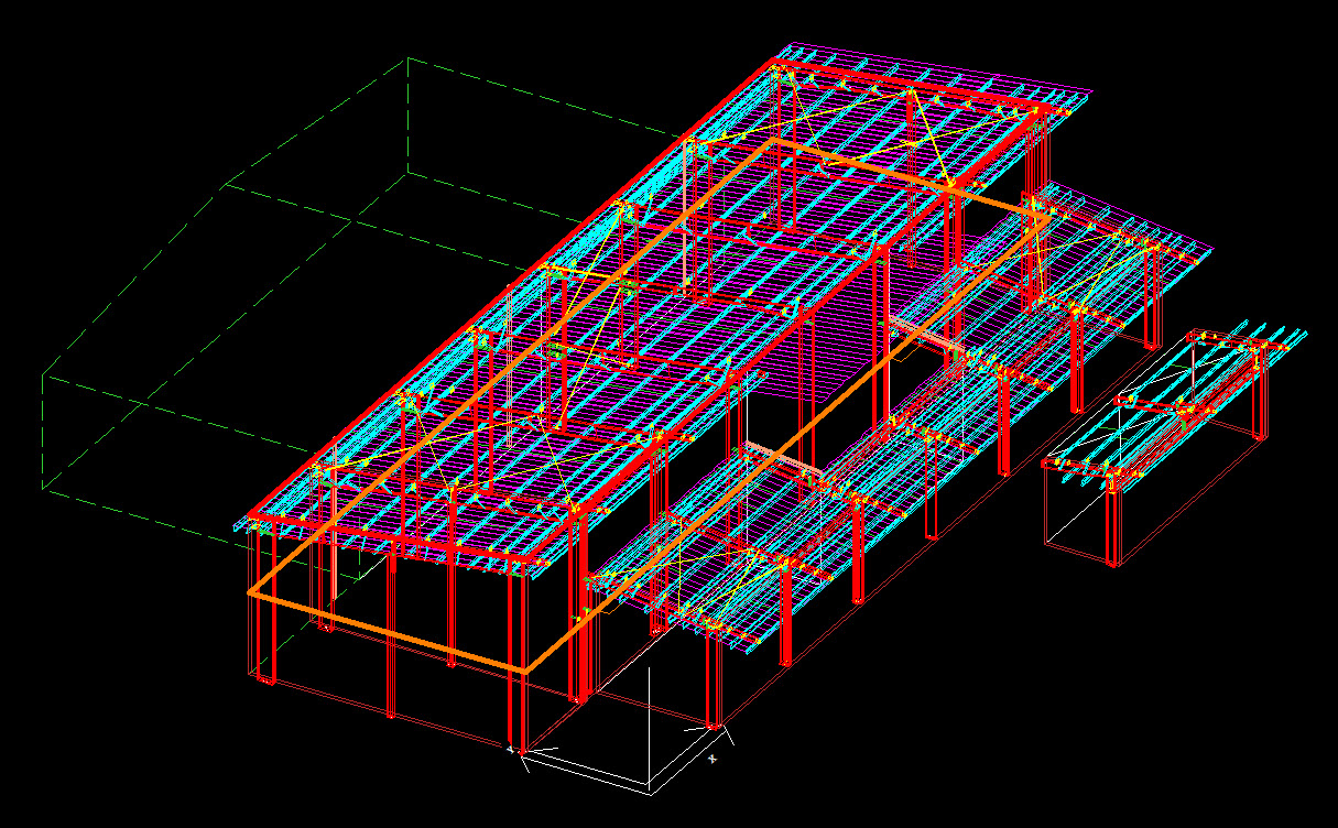 Pre-engineered metal building drawing inside VP Command software. 