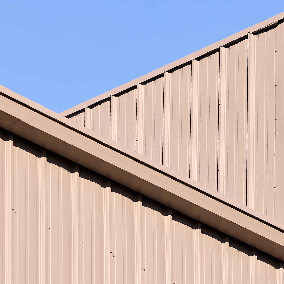 Pre-engineered metal building wall system. 