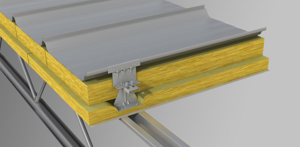 insulation system graphic displaying insulation underneath metal building
